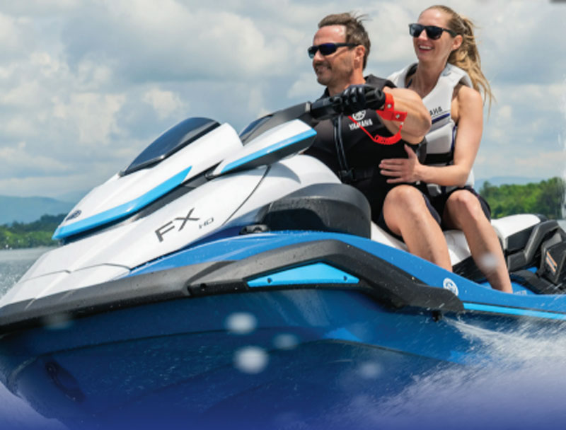 Couple on a jet ski